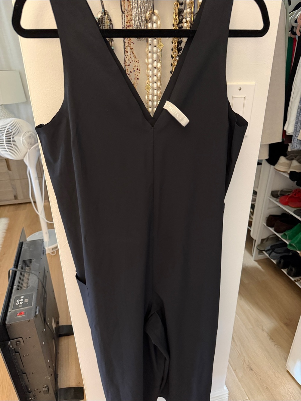 Athleta Black Sleeveless V-Neck Jumpsuit